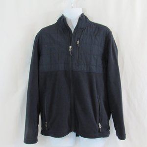 FREE COUNTRY Quilted Fleece Jacket, Men's M (38-40) Navy Blue, Quilted, Full Zip